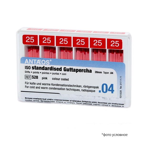 Штифты гуттаперчевые / Guttapercha Points 04 25/28мм 60шт Anteos 528028025 купить